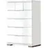 Asti 5 Drawer Chest - White, High Gloss