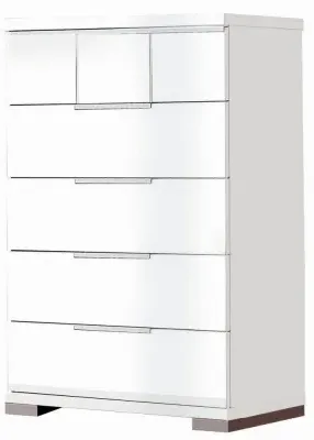 Asti 5 Drawer Chest - White, High Gloss image