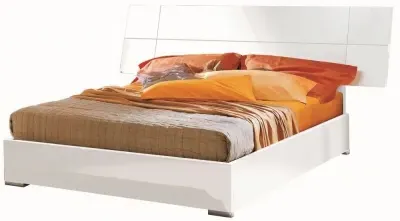 Asti King Size Bed Frame - White, High Gloss