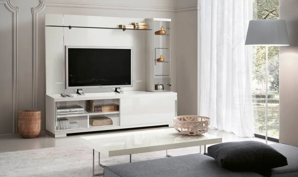 Asti TV Center - White, High Gloss