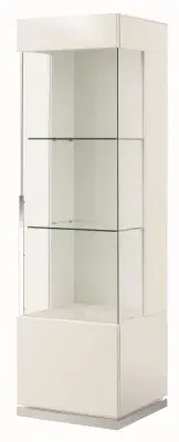 Canova 1 Door Display Cabinet - LHF - White, Wood Veneer image