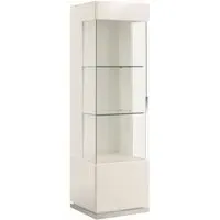 Canova 1 Door Display Cabinet - RHF - White, Wood Veneer