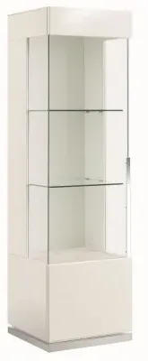 Canova 1 Door Display Cabinet - RHF - White, Wood Veneer