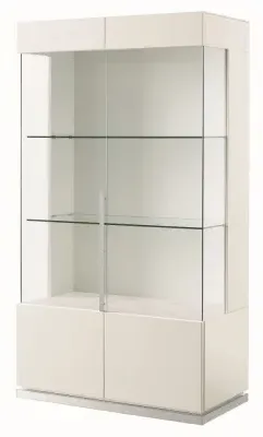 Canova 2 Door Display Cabinet - White, High Gloss