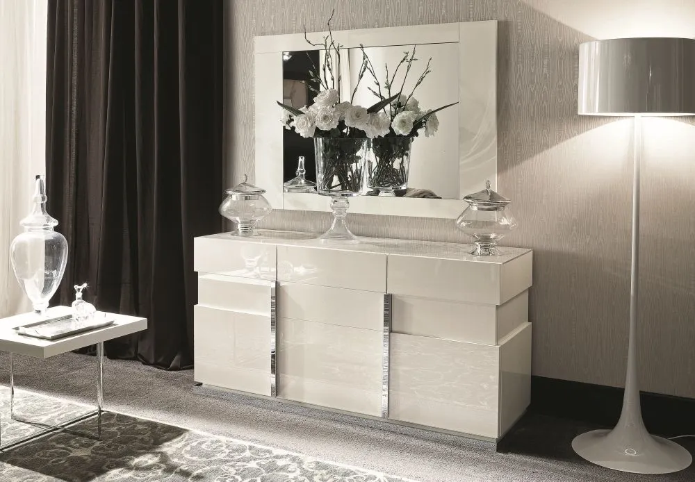 Canova 3 Door Large Sideboard - White, High Gloss