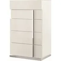 Canova 5 Drawer Chest - White, High Gloss