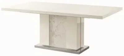 Canova 6-8 Seater Extending Dining Table - White Gloss, Marble