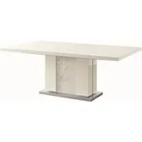 Canova 6 Seater Extending Dining Table - White, Marble Effect