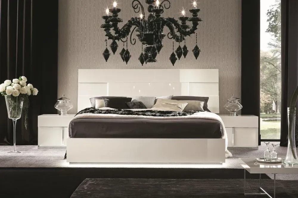 Canova Bedside Cabinet - LHF - White, Wood Veneer