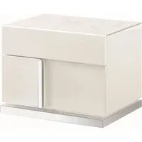 Canova Bedside Cabinet - LHF - White, Wood Veneer