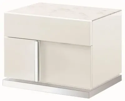 Canova Bedside Cabinet - LHF - White, Wood Veneer image