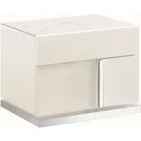 Canova Bedside Cabinet - RHF - White, Wood Veneer