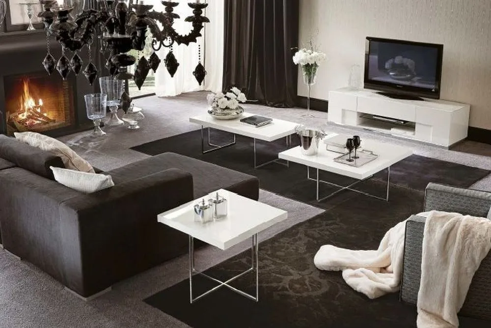 Canova Coffee Table - White High Gloss, Wood Veneer