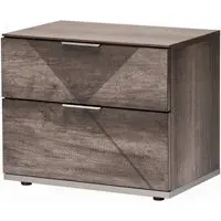 Favignana 2 Drawer Bedside Cabinet - Rim Oak