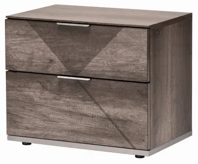 Favignana 2 Drawer Bedside Cabinet - Rim Oak