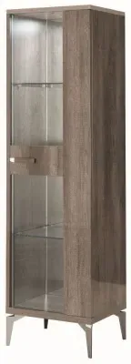 Matera 1 Door Vitrine - LHF - High Gloss, Wood Grain image