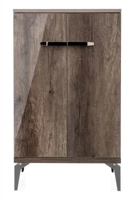 Matera 2 Door Drink Cabinet - High Gloss, Wood Grain image