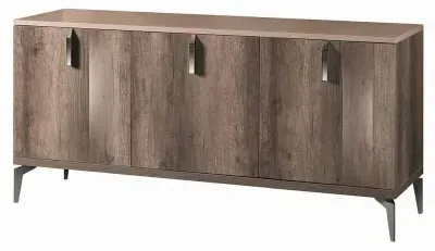 Matera 3 Door Large Sideboard - High Gloss, Wood Grain image