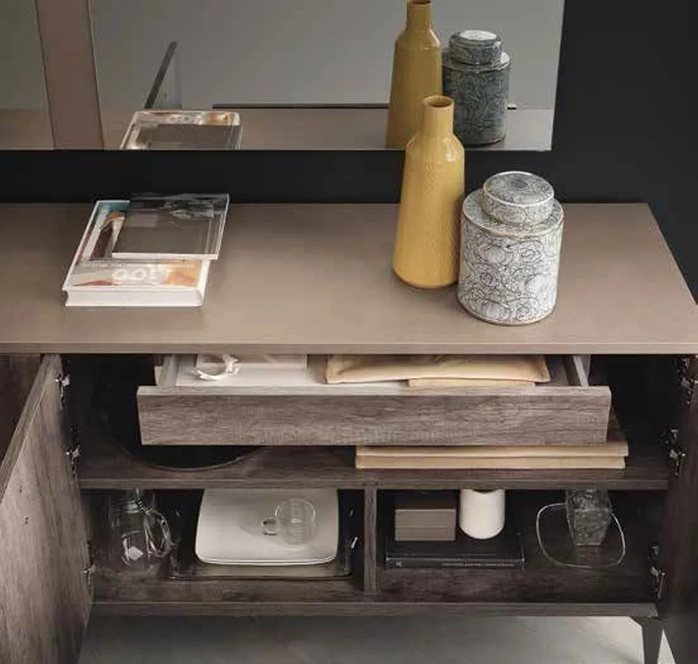 Matera 3 Door Medium Sideboard - High Gloss, Wood Grain