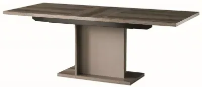 Matera 8-10 Seater Extending Pedestal Dining Table - Wood Grain