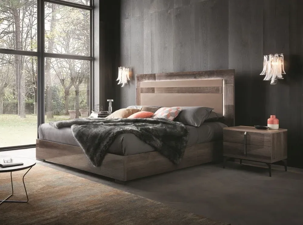 Matera Bed Frame - High Gloss, Wood Grain