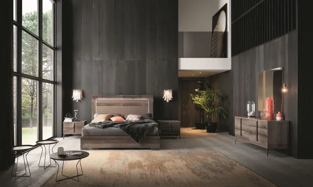 Matera Bed Frame - High Gloss, Wood Grain