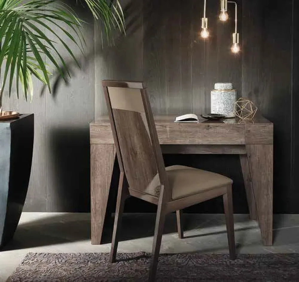 Matera Bedroom Chair - Wood Grain, Faux Leather