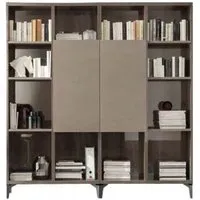 Matera Bookcase with Door Options - High Gloss, Wood Grain