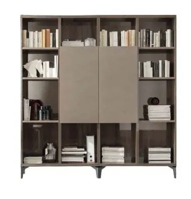 Matera Bookcase with Door Options - High Gloss, Wood Grain image