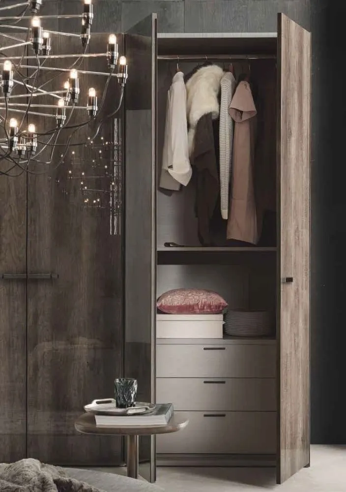 Matera Wood Grain Wardrobe - High Gloss