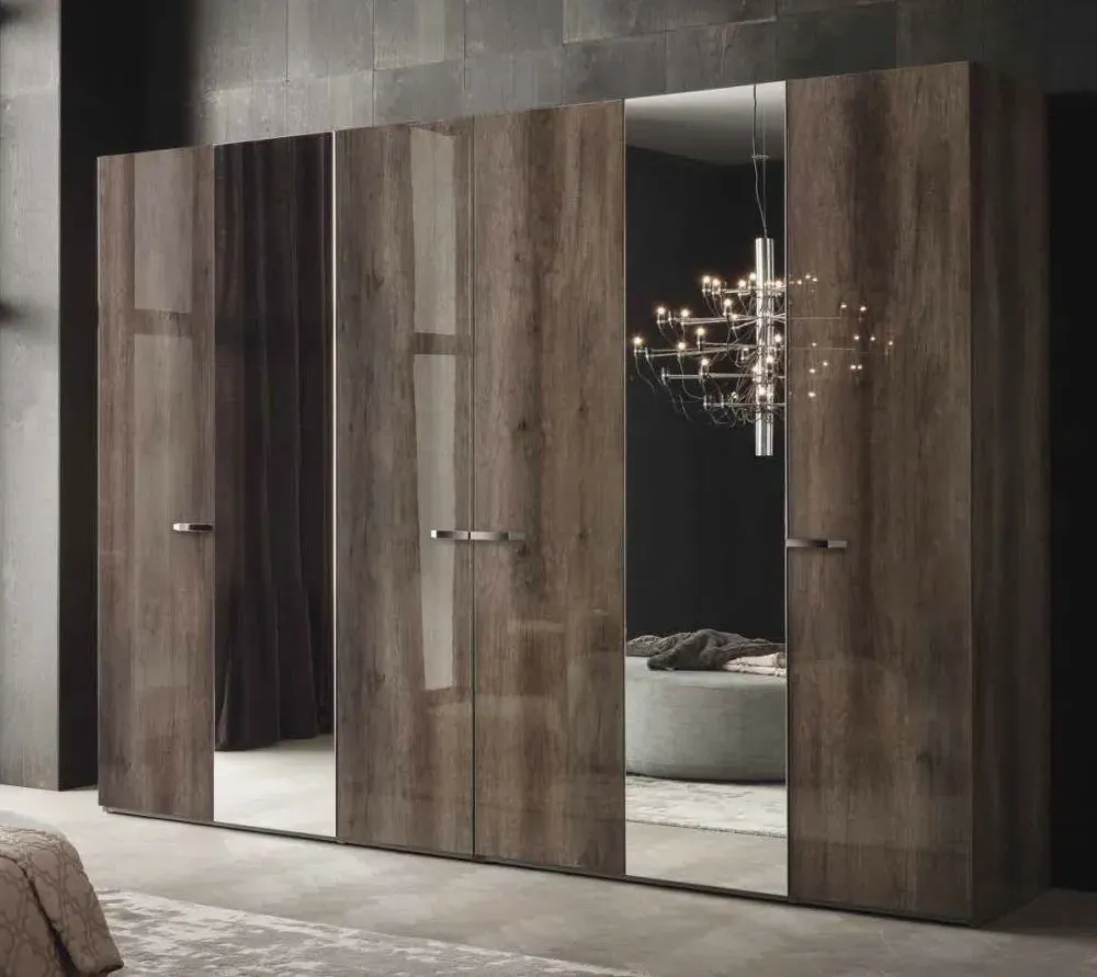 Matera Wood Grain Wardrobe - High Gloss