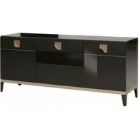 Mont Noir 165cm TV Unit - Black, High Gloss