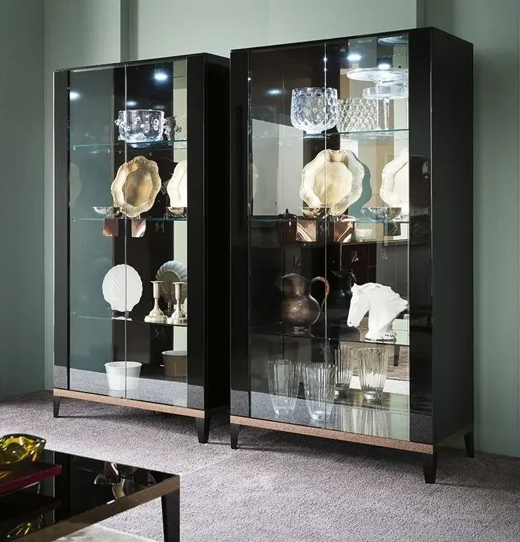 Mont Noir 2 Door Vitrine - Black, High Gloss