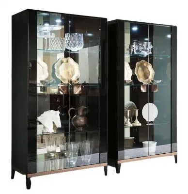 Mont Noir 2 Door Vitrine - Black, High Gloss image