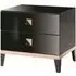 Mont Noir 2 Drawer Bedside Cabinet - Black, High Gloss