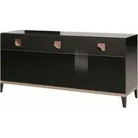 Mont Noir 3 Door Large Sideboard - Black, High Gloss