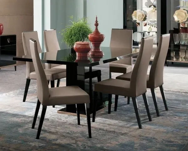 Mont Noir 6-8 Seater Extending Pedestal Dining Table - Black Gloss