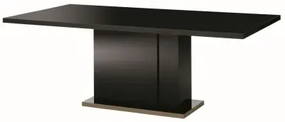 Mont Noir 6-8 Seater Extending Pedestal Dining Table - Black Gloss