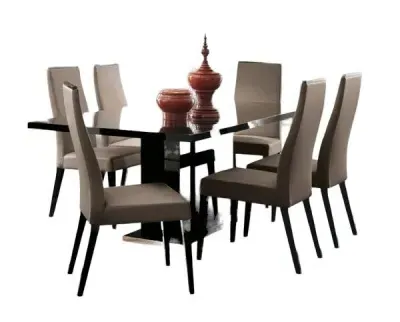 Mont Noir 8-10 Seater Extending Dining Set with Chairs - Black image