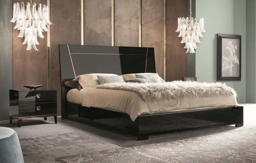 Mont Noir Bed Frame - Black, High Gloss