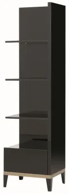 Mont Noir Bookcase - LHF - Black, High Gloss image