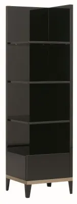 Mont Noir Bookcase - RHF - Black, High Gloss