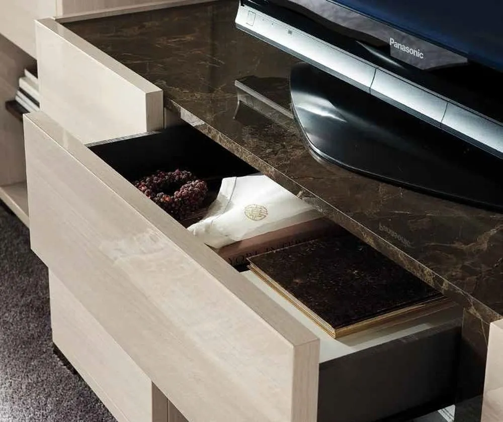 Teodora 166cm TV Unit - Cream, High Gloss