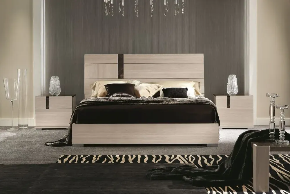 Teodora 2 Drawer Bedside Cabinet - Cream, High Gloss