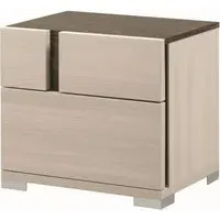 Teodora 2 Drawer Bedside Cabinet - Cream, High Gloss