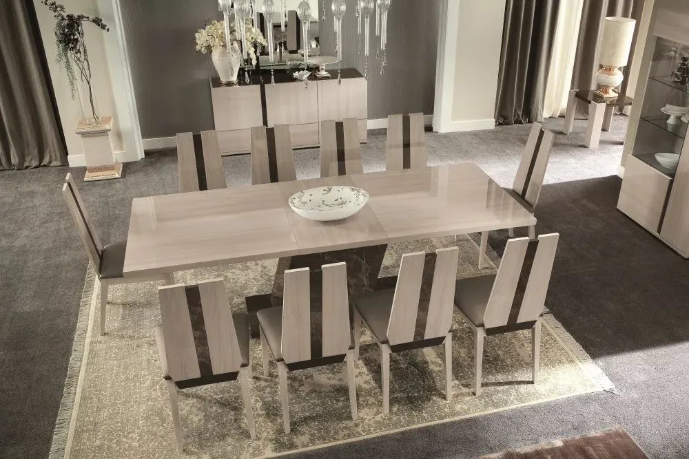 Teodora 6-8 Seater Extending Pedestal Dining Table - Elm Gloss