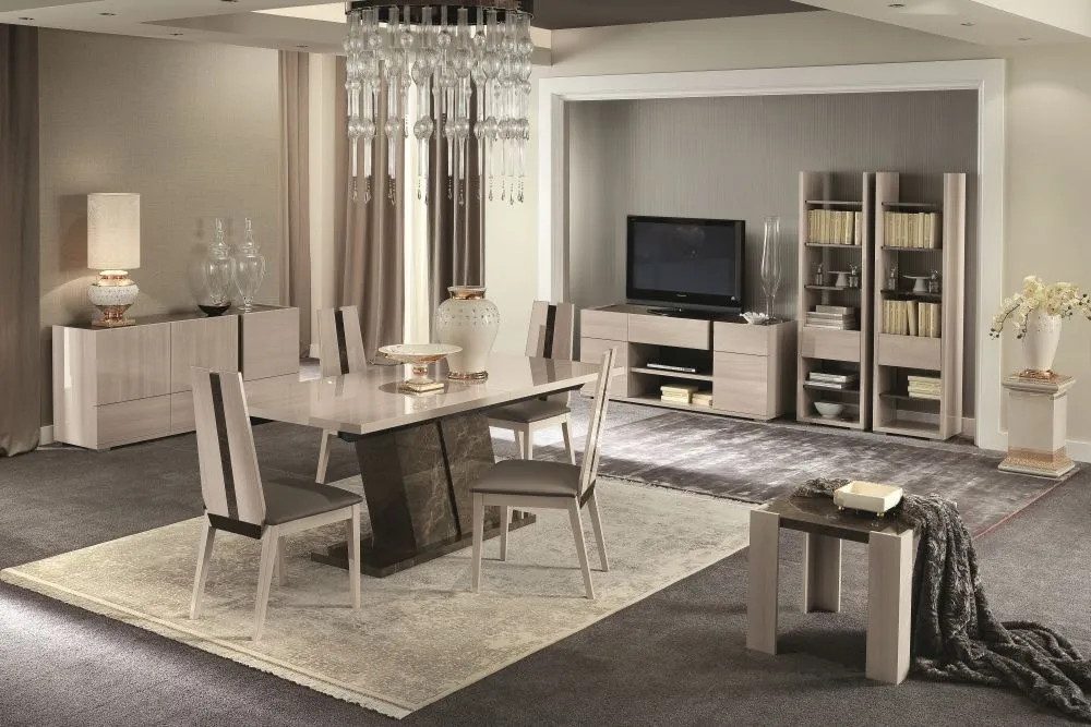 Teodora Lamp Table - Brown, High Gloss