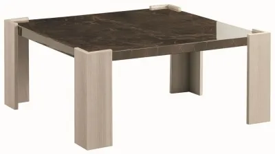 Teodora Square Coffee Table - Brown, High Gloss image