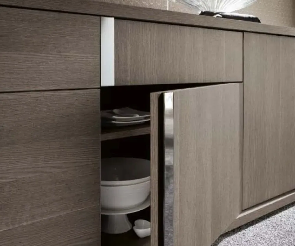 Tivoli 3 Door Sideboard with Drawers - Grey, Wood