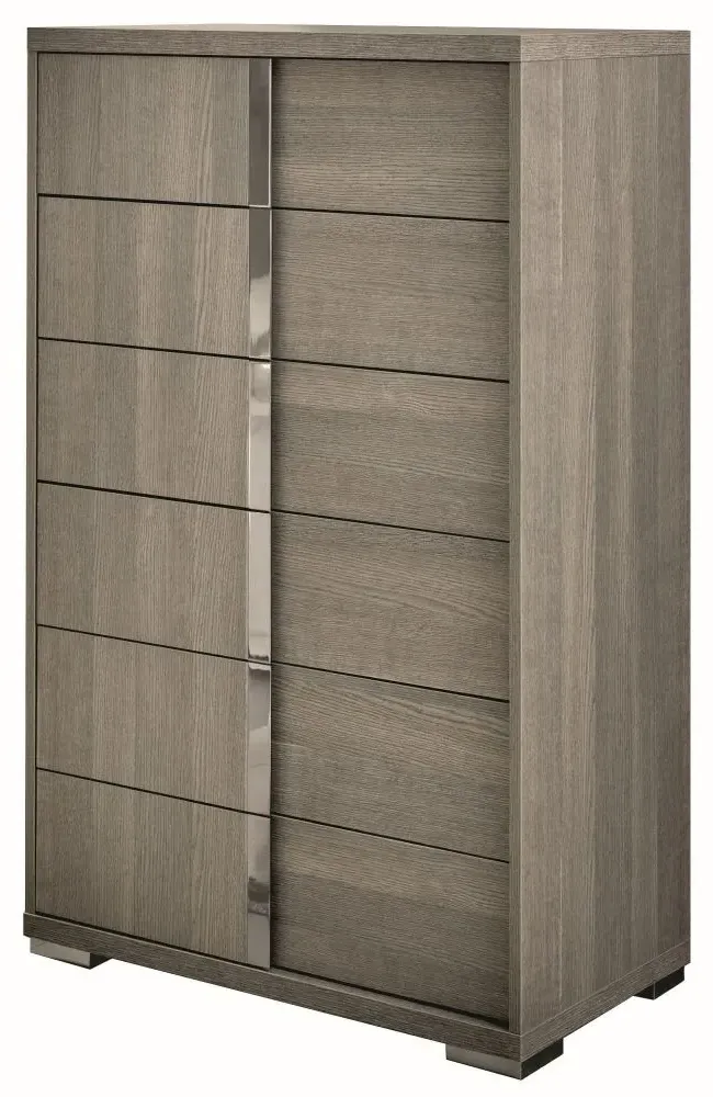 Tivoli 6 Drawer Tall Chest - Grey, Wood